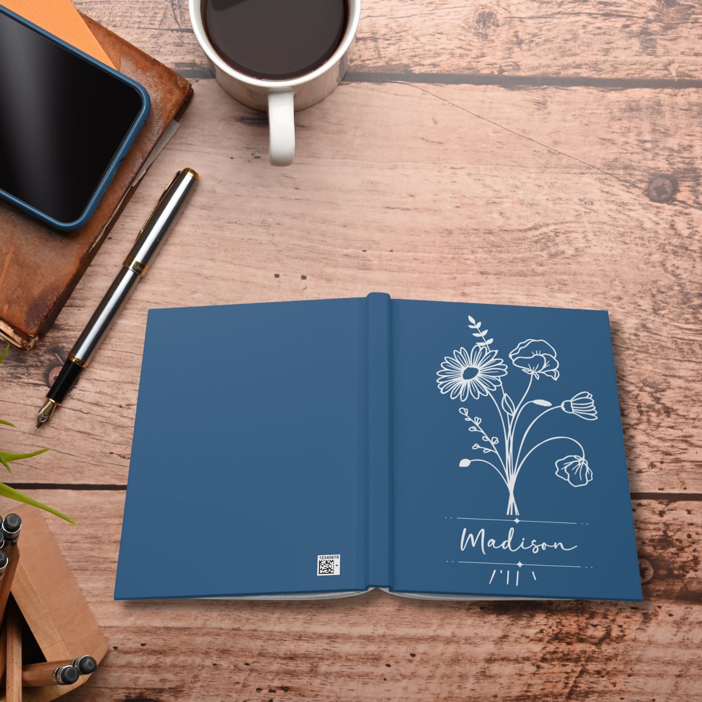 Personalized Birth Month Flower Hardcover Journal