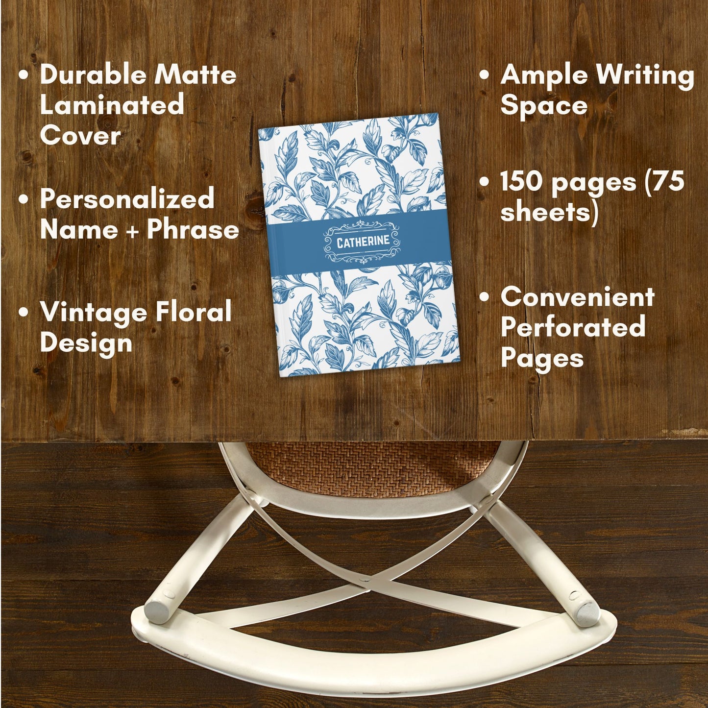 Custom Floral Hardcover Journal | Vintage Style