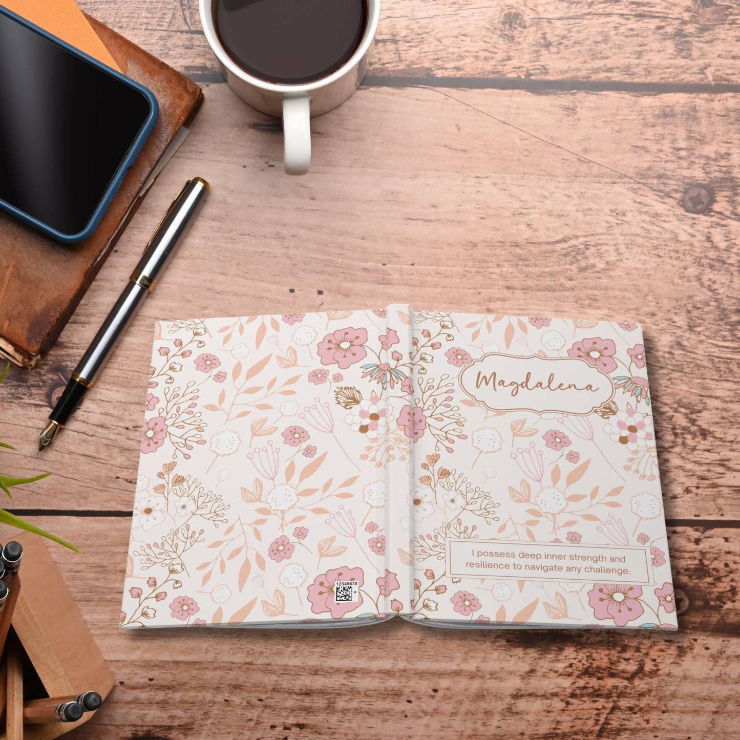 Personalized Vintage Floral Hardcover Journal: Cultivate Gratitude, Self-Care & Inner Growth - Inspirational Writing Notebook
