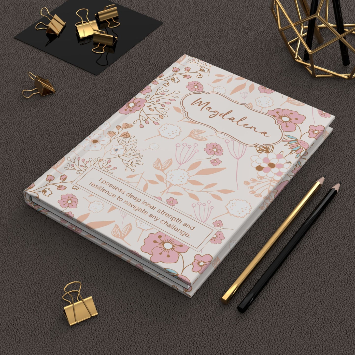 Personalized Vintage Floral Hardcover Journal: Cultivate Gratitude, Self-Care & Inner Growth - Inspirational Writing Notebook