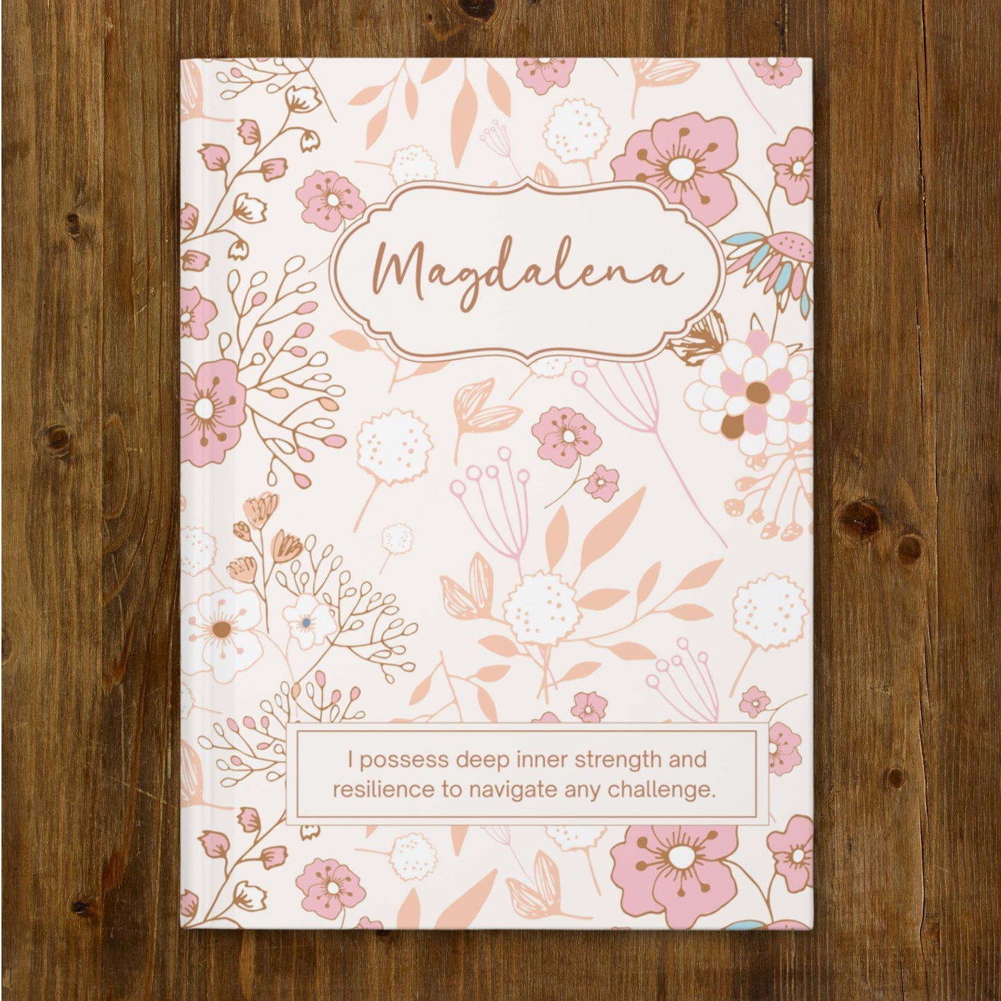 Personalized Vintage Floral Hardcover Journal: Cultivate Gratitude, Self-Care & Inner Growth - Inspirational Writing Notebook