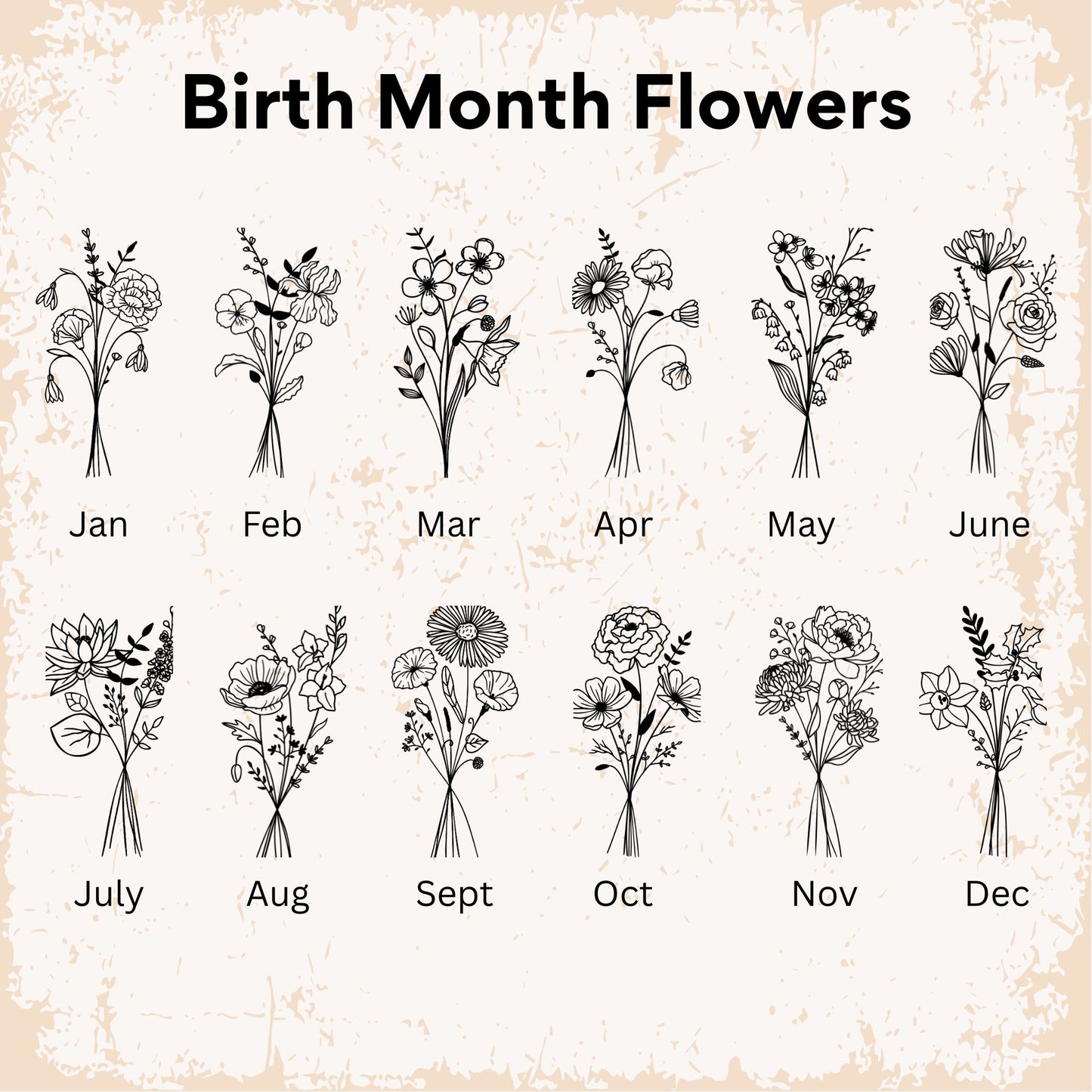 Personalized Birth Month Flower Hardcover Journal