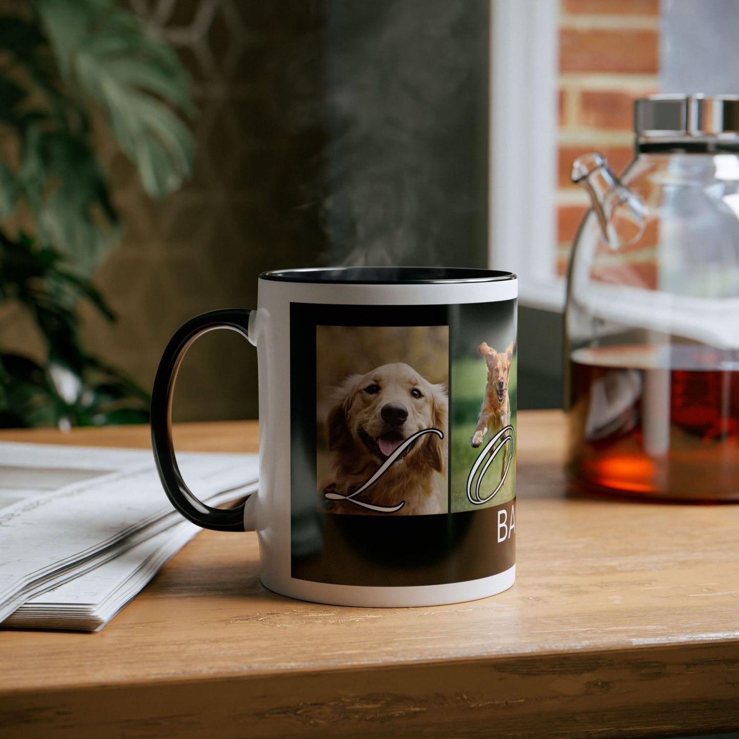 Customized Dog Photo Collage Mug - LOVE - 4 Photos