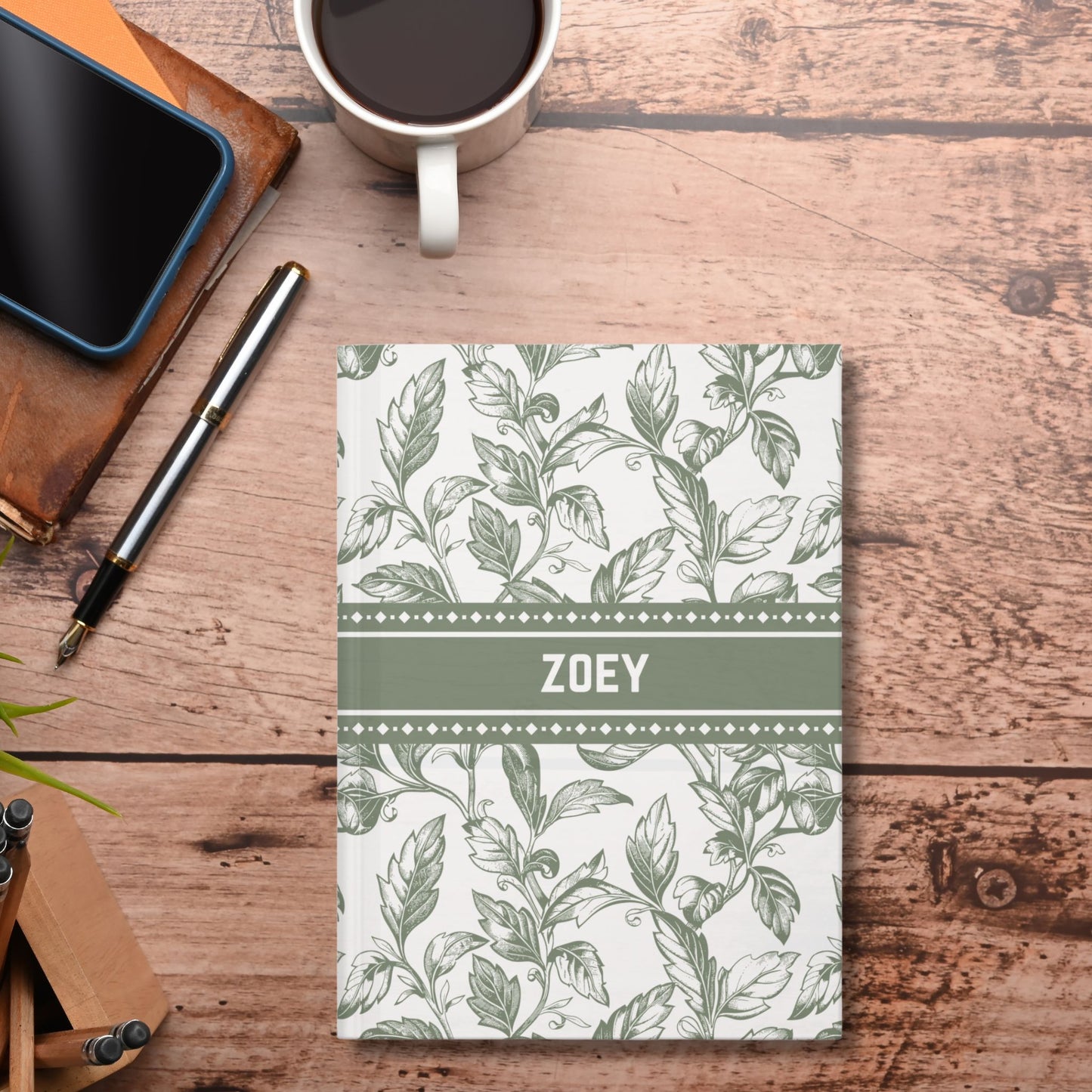 Custom Vintage Floral Journal - Elegant Matte Hardcover