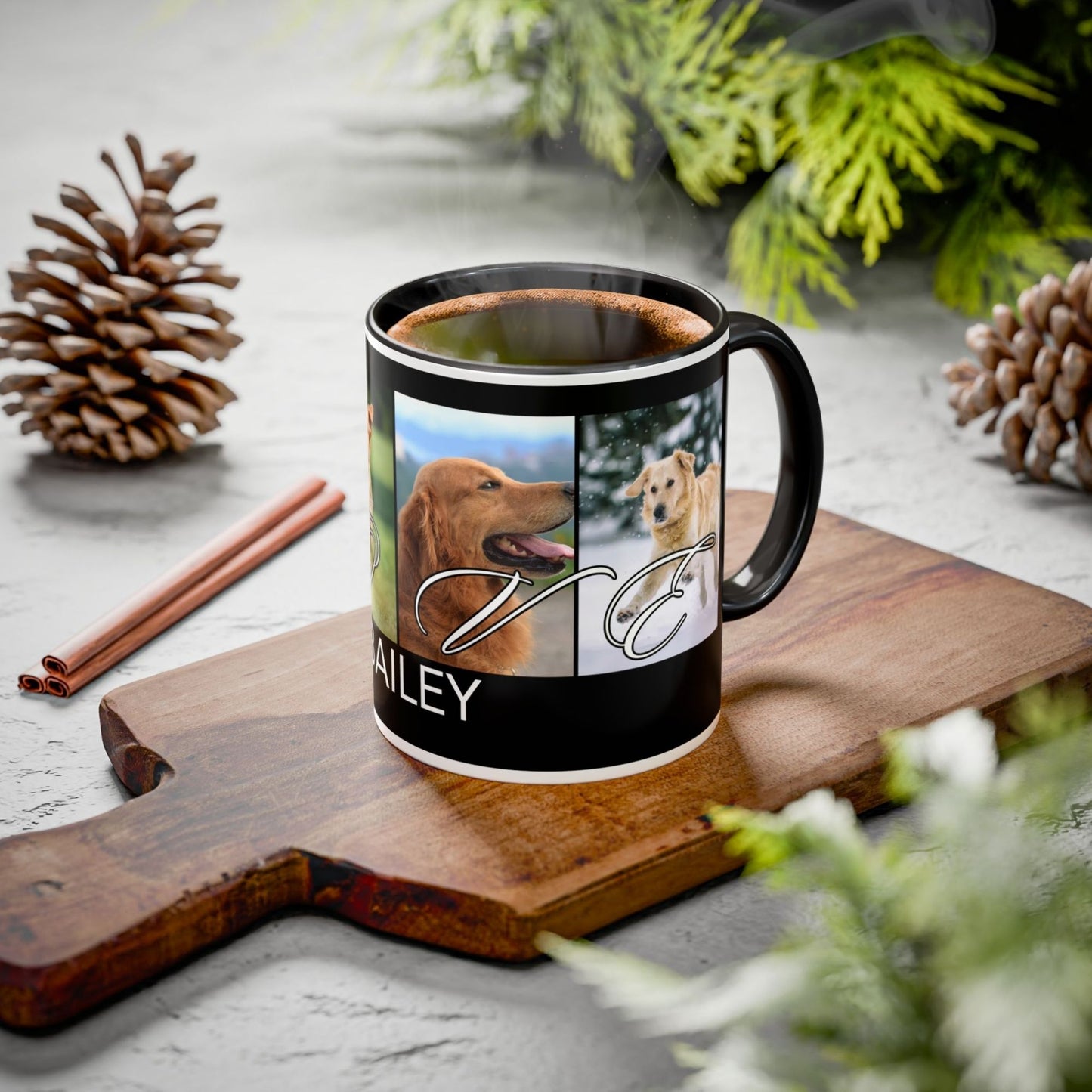 Customized Dog Photo Collage Mug - LOVE - 4 Photos