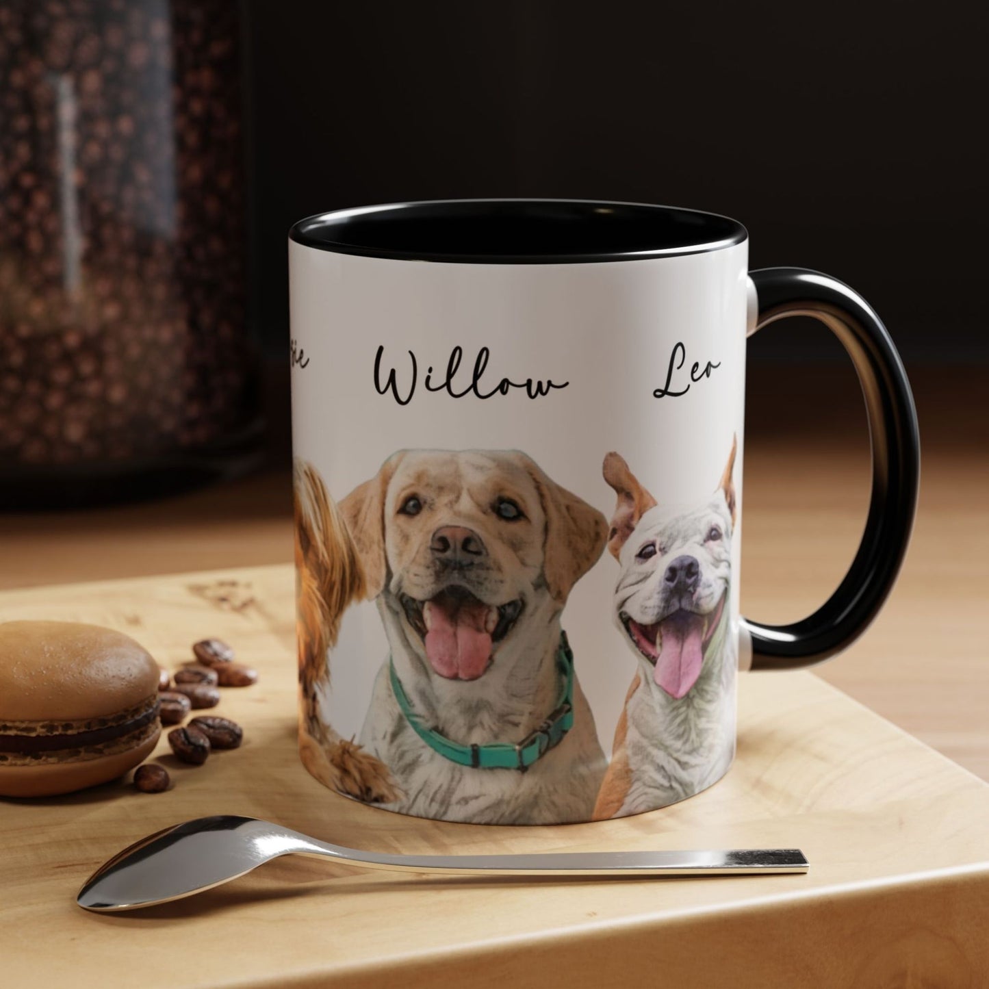 Personalized Watercolor Dog Images Mug - Up to 5 Dogs