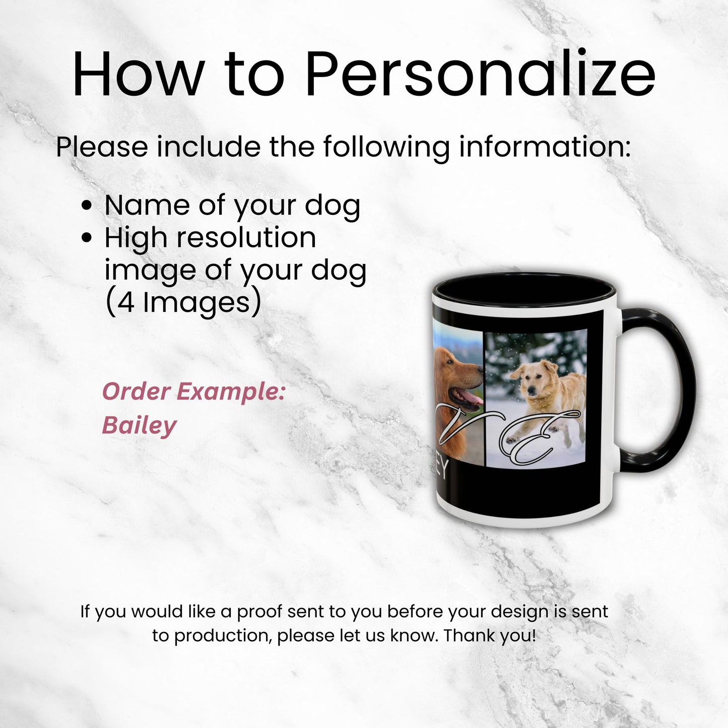 Customized Dog Photo Collage Mug - LOVE - 4 Photos