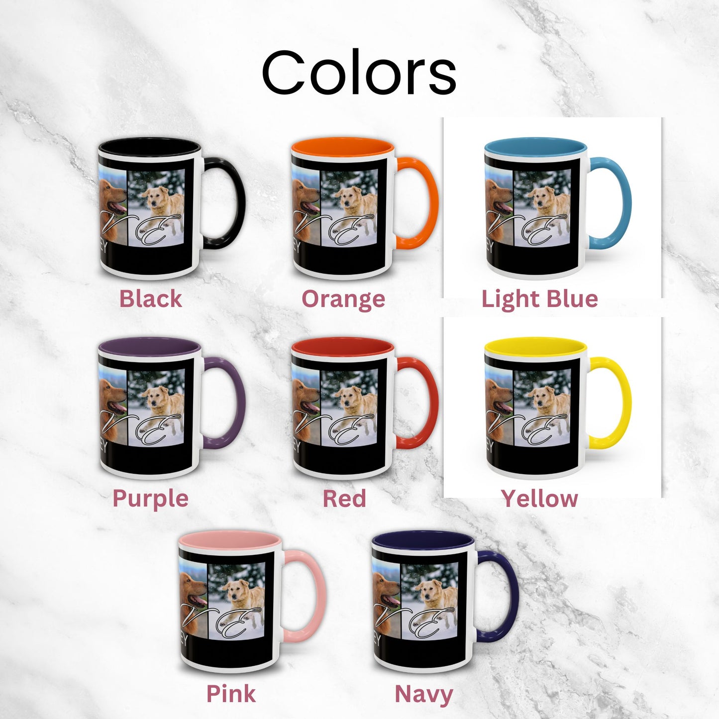 Customized Dog Photo Collage Mug - LOVE - 4 Photos