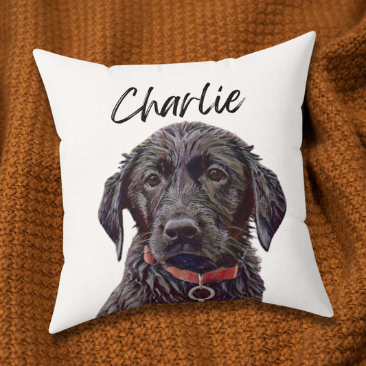 Personalized Dog Portrait Pillow: Watercolor Dog