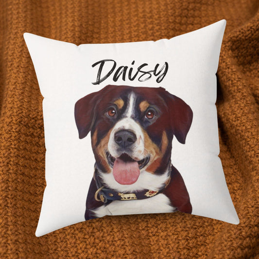 Customized Dog Portrait Pillow: Watercolor Dog