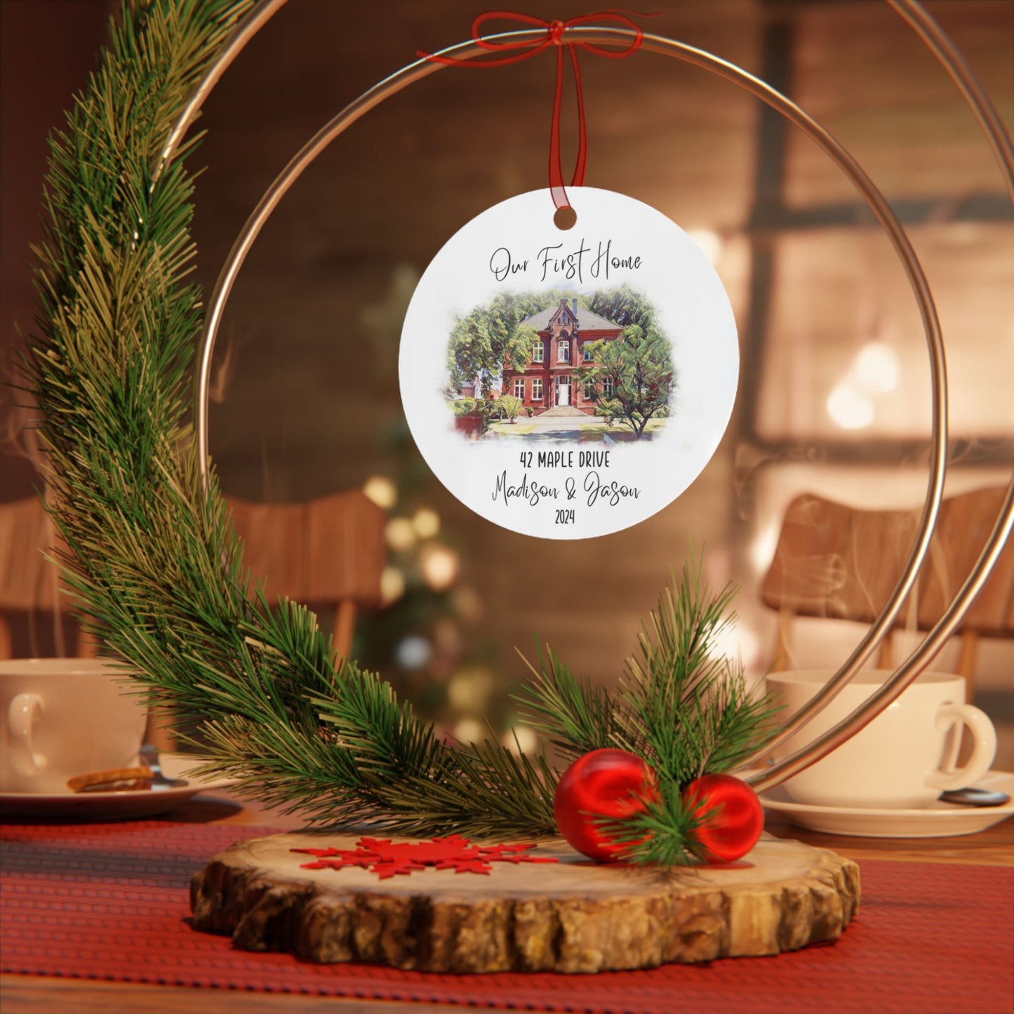 Our First Home: A Dreamy Watercolor Christmas Ornament