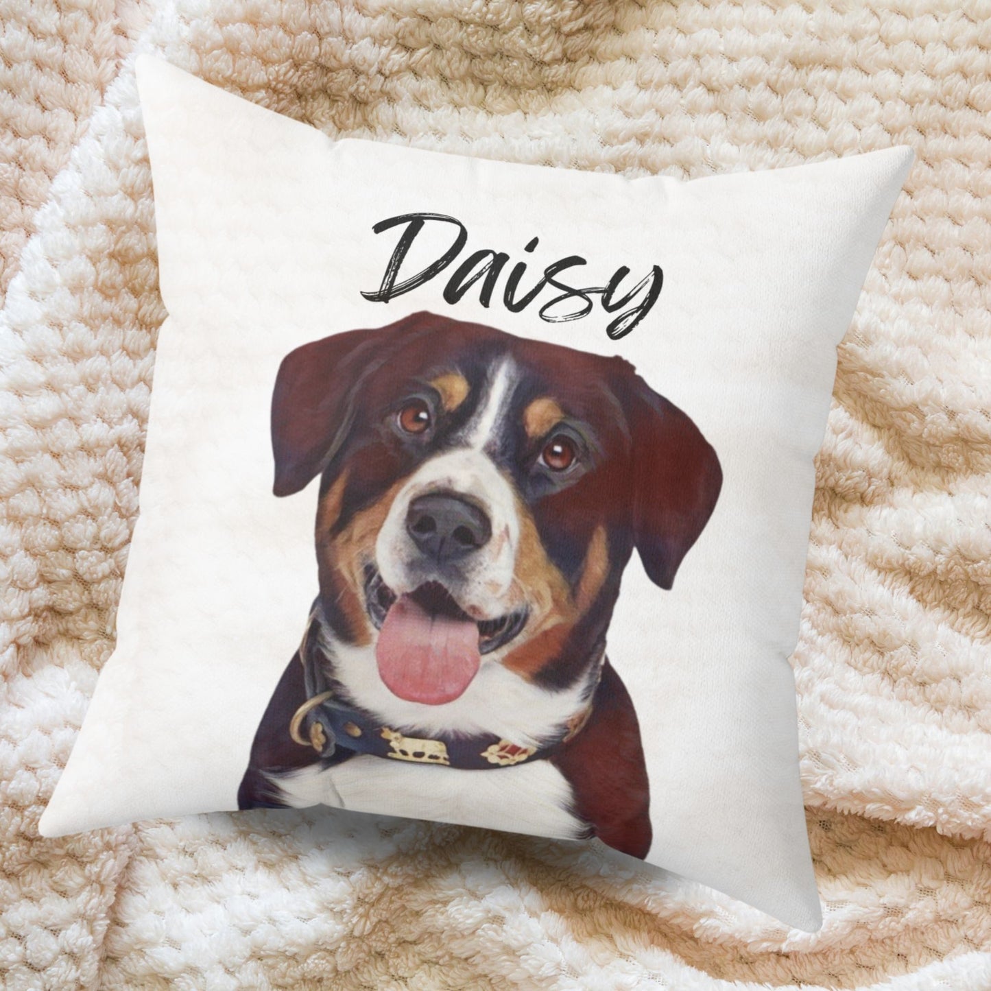 Customized Dog Portrait Pillow: Watercolor Dog