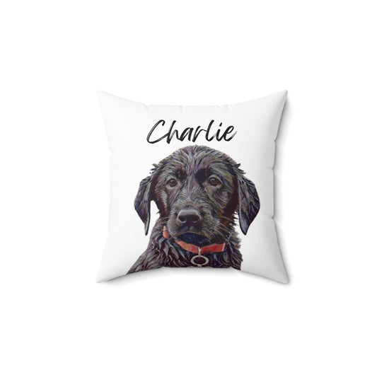 Personalized Dog Portrait Pillow: Watercolor Dog