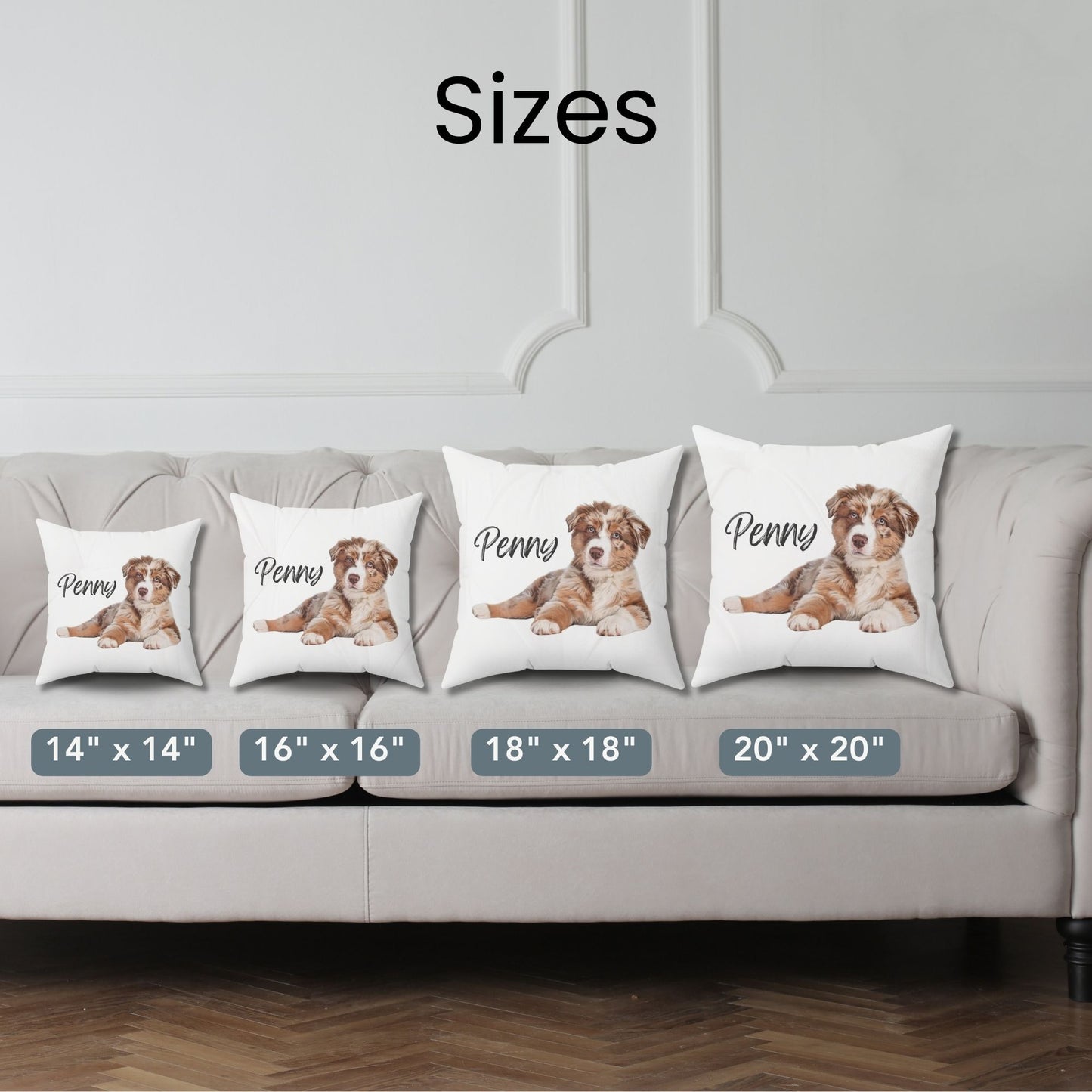 Personalized Dog Photo Pillow: Watercolor Dog (Sitting On Its Side)