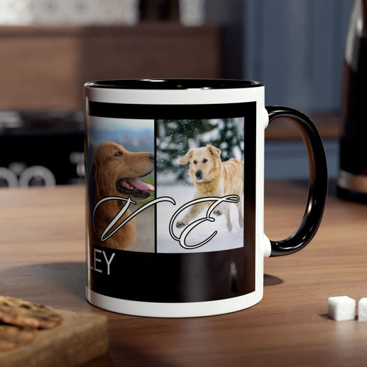 Customized Dog Photo Collage Mug - LOVE - 4 Photos