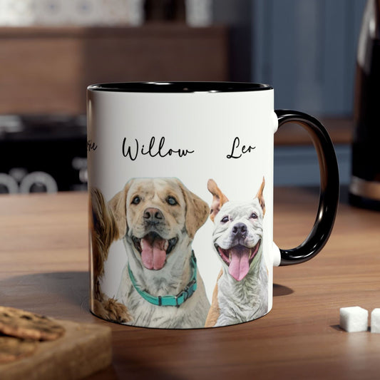 Personalized Watercolor Dog Images Mug - Up to 5 Dogs