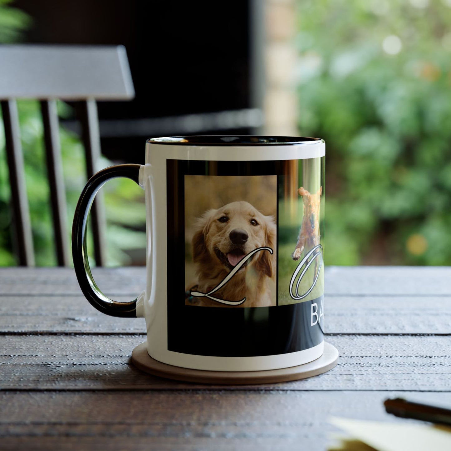 Customized Dog Photo Collage Mug - LOVE - 4 Photos