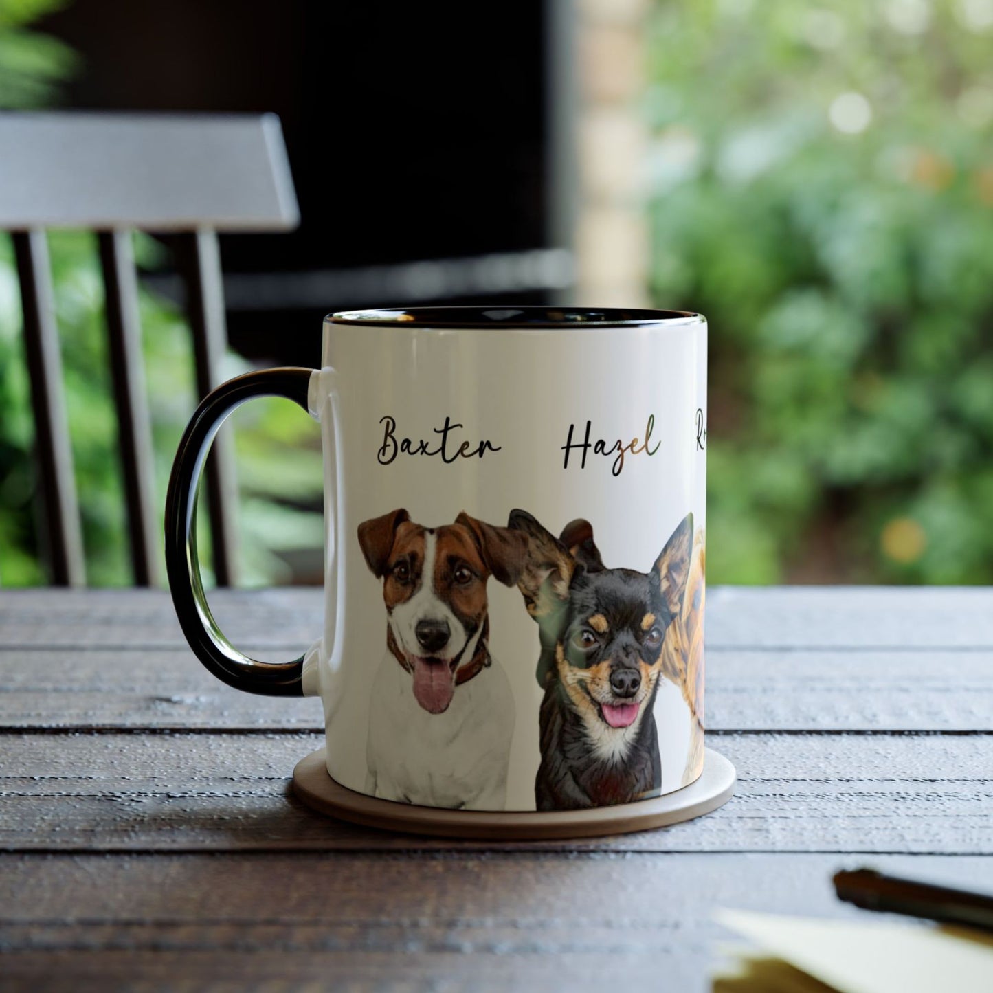 Personalized Watercolor Dog Images Mug - Up to 5 Dogs