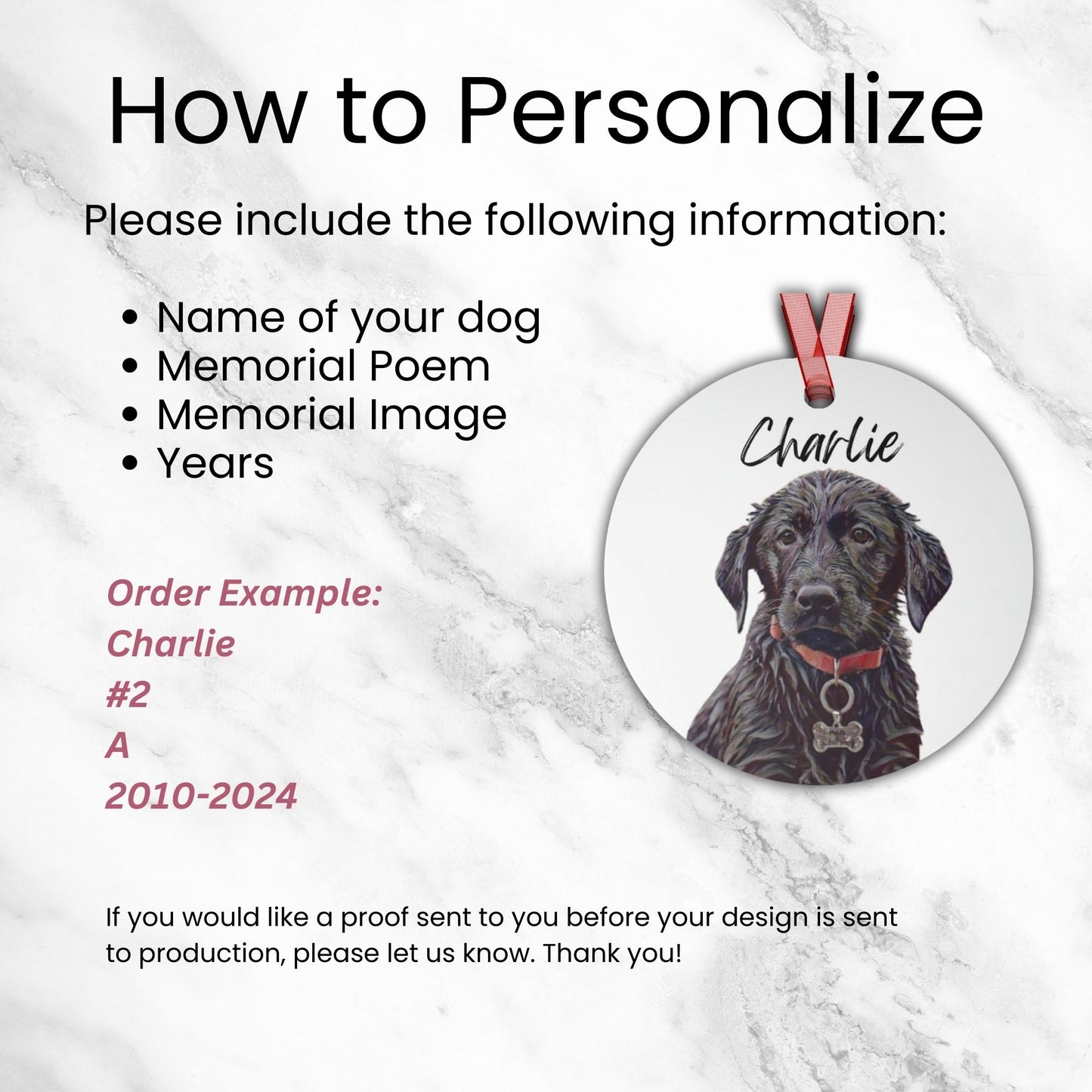 Personalized Watercolor Dog Portrait Memorial Metal Christmas Ornament: Customized With Your Dog