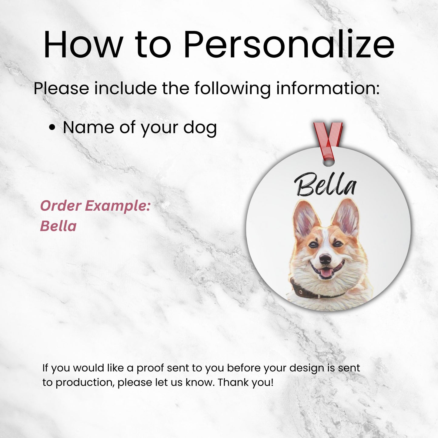 Custom Watercolor Dog Portrait Metal Christmas Ornament: Personalized Dog Photo Gift