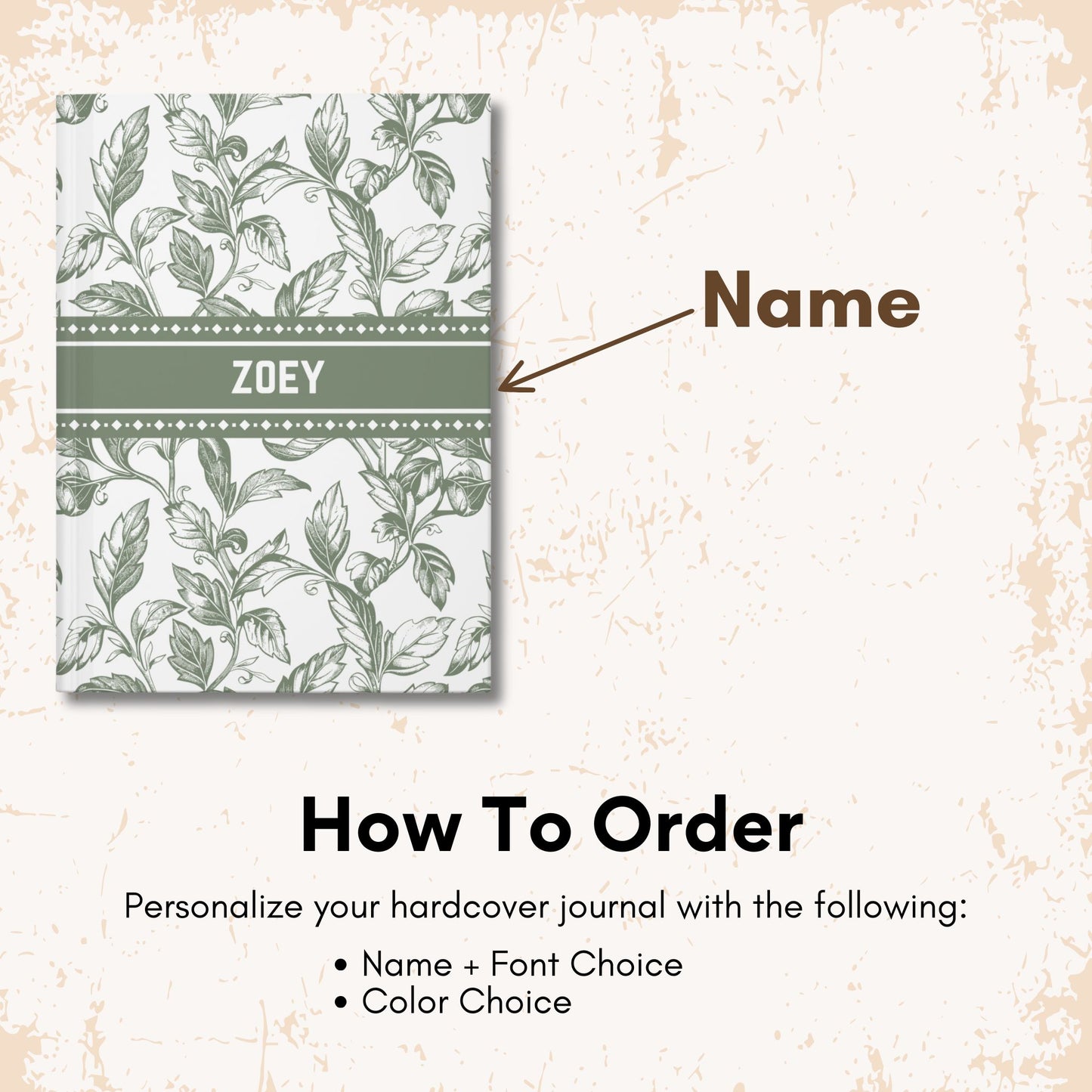 Custom Vintage Floral Journal - Elegant Matte Hardcover
